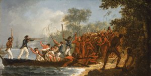 Sbarco a Erramanga (Eromanga), una delle Nuove Ebridi da William Hodges
