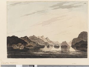 A Dusky Bay, Nuova Zelanda da William Hodges