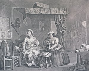 Il progresso di una prostituta, Piatto Tre: Arrestata da un magistrato, 1732 da William Hogarth