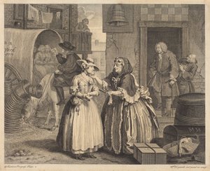 La carriera di una prostituta: tavola 1 da William Hogarth