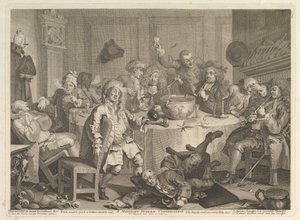 Una conversazione moderna a mezzanotte da William Hogarth