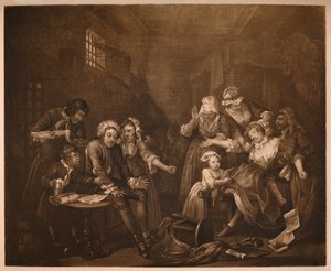 Il progresso del libertino - 7: Prigione di Fleet, 1733 da William Hogarth