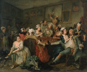 Il Progresso di un Libertino III: Il Libertino alla Taverna delle Rose da William Hogarth