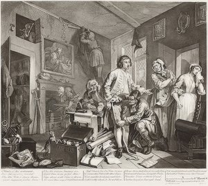 Il progresso del libertino, Tavola 1: Il libertino prende possesso della sua proprietà da William Hogarth