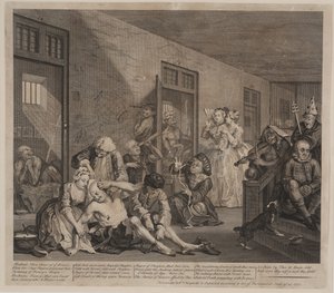 Il progresso di un libertino, tavola 8 da William Hogarth