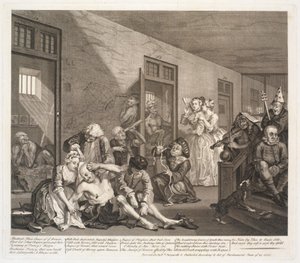La carriera di un libertino, tavola 8 da William Hogarth