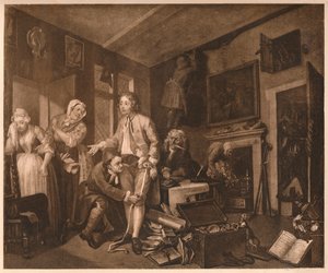 Il progresso di un libertino, scena I, 1735 da William Hogarth