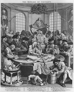 Autopsia o La ricompensa della crudeltà, da Le quattro fasi della crudeltà, 1751 da William Hogarth
