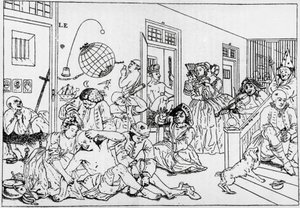 Istituzione mentale di Bedlam, incisione dalla serie Il progresso del libertino