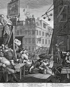 Beer Street, Londra, incisione di William Hogarth, Regno Unito da William Hogarth