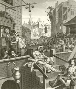 Beer Street e Gin Lane da William Hogarth