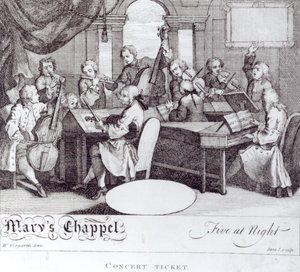 Biglietto per il Concerto alla Cappella di Maria da William Hogarth