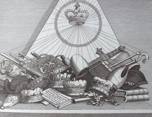 Corona, Mitre, Mazze, ecc. da William Hogarth