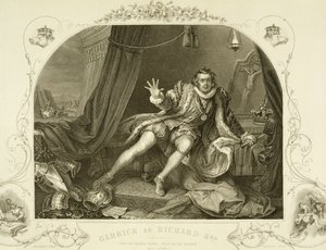 David Garrick (1717-79) come Riccardo III, Atto V Scena 3, nella commedia di William Shakespeare, inciso da Portbury