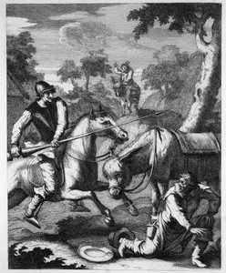 Don Chisciotte prende il bacile del barbiere per l