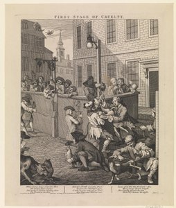 Primo stadio della crudeltà da William Hogarth