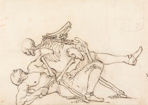 Epitafio di George Taylor: La morte dà a George Taylor un colpo di croce da William Hogarth