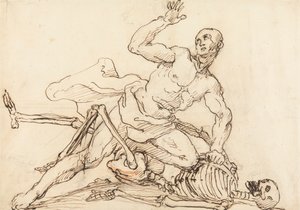Epitafio di George Taylor: George Taylor che rompe le costole della morte da William Hogarth