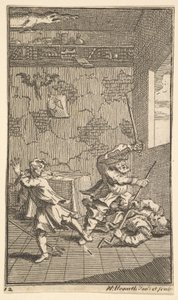 Hudibras che batte Sidrophel e Whachum Diciassette piccole illustrazioni per Samuel Butler da William Hogarth