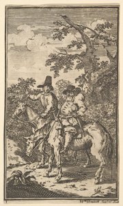 Hudibras Sallying Forth Seventeen Small Illustrations per Hudibras di Samuel Butler da William Hogarth
