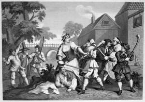 Hudibras il cavaliere si sottomette a Trulla da William Hogarth