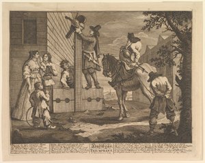Hudibras Trionfante Dodici Grandi Illustrazioni per Hudibras di Samuel Butler, Tavola 4, 1725-68 da William Hogarth