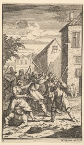 Hudibras sconfitto da Trulla Diciassette piccole illustrazioni per Hudibras di Samuel Butler, 1721-26 da William Hogarth