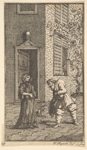 Hudibras che corteggia la vedova Diciassette piccole illustrazioni per Hudibras di Samuel Butler..., 1721-26 da William Hogarth