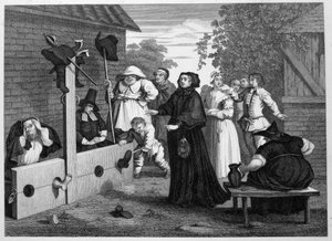 Hudibras e Ralpho alla gogna da William Hogarth