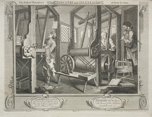 Industria e ozio: i compagni apprendisti ai loro telai, 1747