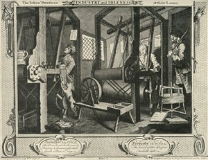 Interno di un laboratorio di tessitura, 1747, 1925 da William Hogarth