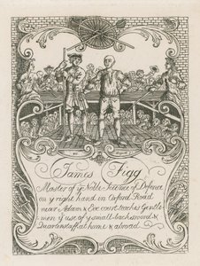 Biglietto da visita di James Figg disegnato da Hogarth da William Hogarth