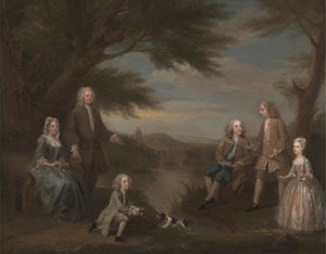 John ed Elizabeth Jeffreys e i loro figli da William Hogarth