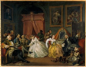 Matrimonio A-la-Mode: 4. La toilette ... (olio su tela) da William Hogarth