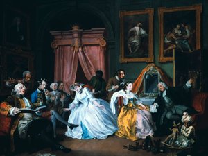 Matrimonio alla moda: 4. La toeletta, 1743 da William Hogarth