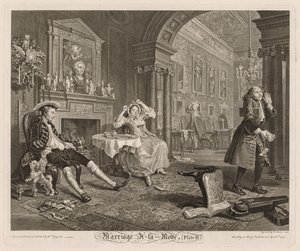 Matrimonio alla moda: Piatto II, 1745 da William Hogarth