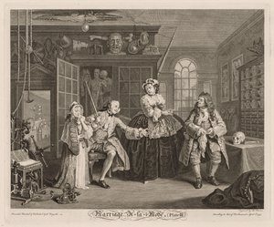 Matrimonio alla Moda: La Scena con il Ciarlatano da William Hogarth