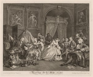 Matrimonio alla moda: La scena della toilette, 1745 da William Hogarth