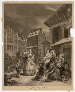 Mattina, tavola uno da Le quattro ore del giorno da William Hogarth