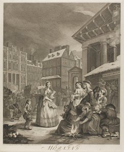 Mattina, tavola uno da Le Quattro Ore del Giorno da William Hogarth
