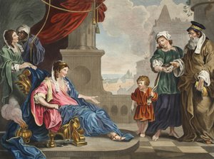 Mosè portato alla figlia del Faraone, illustrazione da 