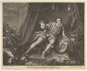 Mr. Garrick nel personaggio di Riccardo III da William Hogarth