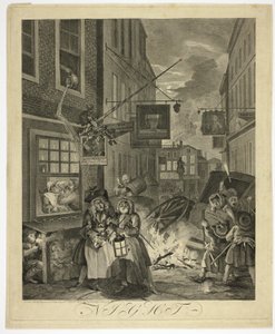 Notte, tavola quattro da Le quattro ore del giorno da William Hogarth