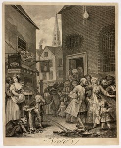 Mezzogiorno, tavola due da Le quattro ore del giorno da William Hogarth