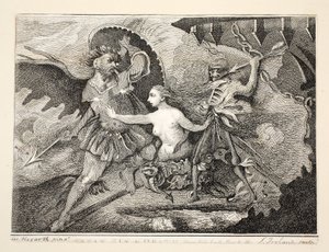 Satana, Peccato e Morte, pub. 1792 da William Hogarth