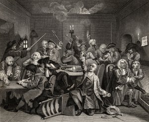 Scena in una casa da gioco, tavola VI da 