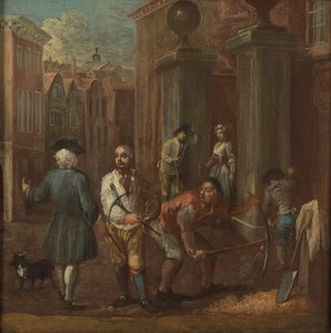 Insegna per un pavimentatore da William Hogarth