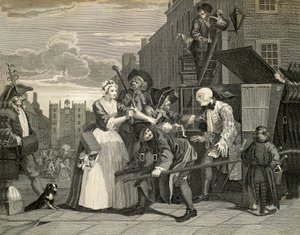 Scene di strada a Londra da William Hogarth