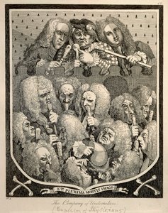 La Compagnia degli impresari di pompe funebri di Georg Friedrich Haendel, caricatura incisione di William Hogarth da William Hogarth