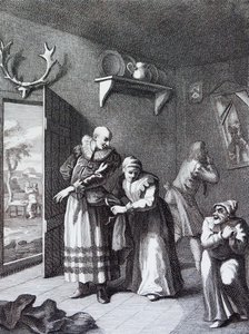 Il curato e il barbiere che si travestono per portare Don Chisciotte a casa di William Hogarth da William Hogarth